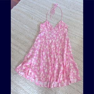 ZARA mini dress, silky and flowy, ties around neck, size M, NWT